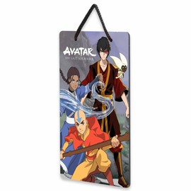 Avatar: The Last Airbender Hanging Metal Wall Decor - Fun Avatar Sign Featuring Aang, Katara, Zuko, and Momo