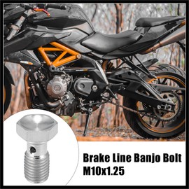 Hihaha M10x1.25 25mm Length Thread Stainless Steel Banjo Bolts Turbo Brake Line Fitting Adapter for Car 2pcs Durable Material