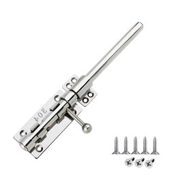 304 Stainless Steel Gate Latch Slide Bolt Gate Latch Heavy Duty Slide Latch Lock Thickened Security Bolt Door Latches Hardware Lockable Barrel Bolt Latch for Wooden Fence Yard Door Barn