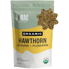 J MAC BOTANICALS Organic Hawthorn Leaf and Flower (16 oz) Dried Organic Hawthorne leaves, USDA Organic Certified, Hawthorn Tea, Fresh Dried Hawthorne leaf for herbal tea