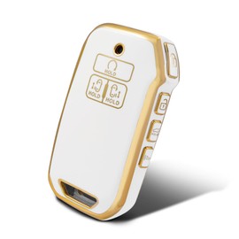 WORCAS TPU Smart Key Fob Case Protective Cover Compatible with Kia Carnival KA4 EX SX LX Fiesta 2023,6/7 Button Keyless Entry Remote Accessories(White)