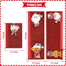 OurWarm Christmas Refrigerator Handle Covers Set of 8, Christmas Kitchen Decor Snowman Fridge Door Handle Cover Appliance Handle Covers for Christmas Decorations
