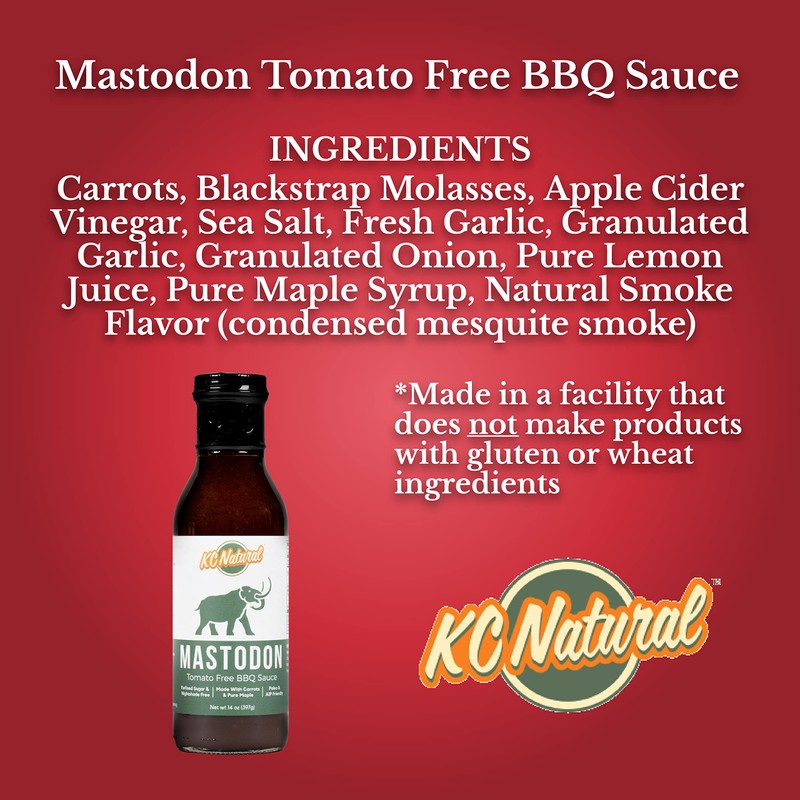 KC Natural - Mastodon Paleo AIP BBQ Sauce 14oz (1