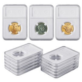 10-Pack 33mm Coin Slab Display Holder, Clear Acrylic Storage Case for U.S. 1 oz Gold & Platinum Eagles, 1 oz Gold American Buffalo and Other 32.7mm Coins, Four-Point Fixation Coin Collection Box