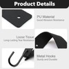 CTYUEYUN Pack of 6 S Hooks with Leather Loop, Black