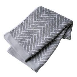 Sith Design Face Towel, Imabari, 100% Cotton, Monotone, Simple, Stylish, Quick-Drying, Fluffy, Made in Japan, 13.4 x 31.5 inches (34 x 80 cm), Herringbone, Gray