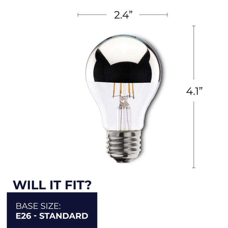 4.5W LED A19 2700K FILAMENT HALF MIRROR E26 120V FULLY