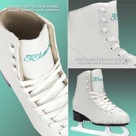 5th Element Grace Ice Skates for Women - Comfortable Figure Skates with Lightly Padded Soft Tricot Lining - Stylish Women's Ice Skating Shoes (White, 10.0)