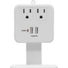 2 OUTLET SURGE TAP, 245J,USB 1.0, SHELF, WHITE