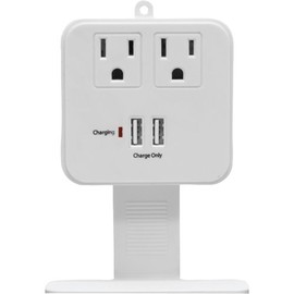 2 OUTLET SURGE TAP, 245J,USB 1.0, SHELF, WHITE