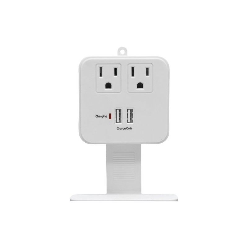 2 OUTLET SURGE TAP, 245J,USB 1.0, SHELF, WHITE