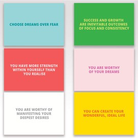 Ruby Ashley 30 Unique Motivational Quote Cards - Stocking Fillers A6 Postcards with Beautiful Words and Colourful Designs