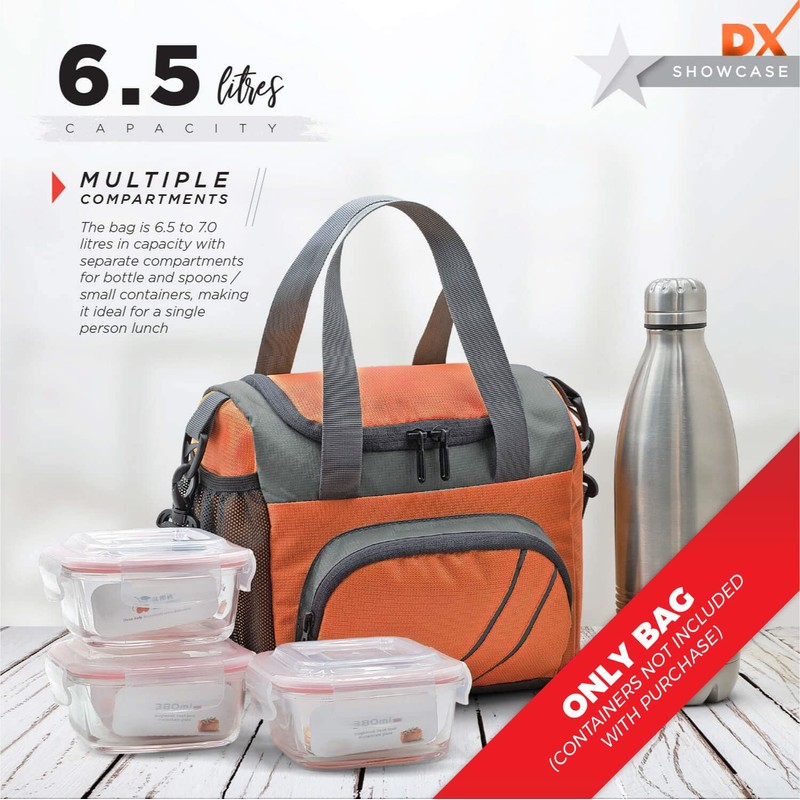 FATMUG Men's/Women's Insulated Stylish Polyester Lunch/Tiffin Bags with Zip -