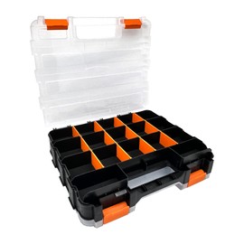Small Parts Tool Box, RC Hardware Organizer Box Adjustable Compartments Removable Dividers for Hardware, Screws, Nuts, Bolts, Washers, Nails, Fasteners, Tools