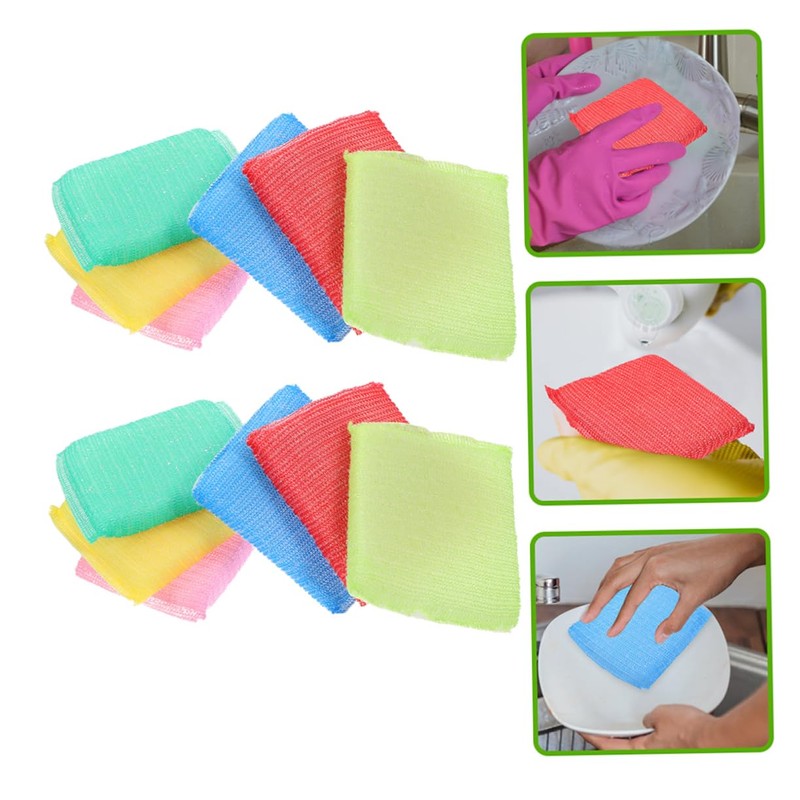 IWOWHERO Heavy Duty Dish Scrubbers 24pcs Reusable Dishwashing Sponges Soft