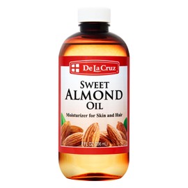 De La Cruz- Aceite de almendras dulces - Aceite de almendras prensado en frío para la piel y el cabello 8 FL. OZ. (236 mL)                            