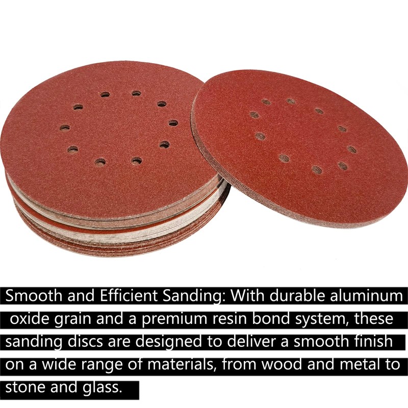 50 Pack 9-Inch 10 Hole 150 Grit Hook-and-Loop Drywall Sandpaper