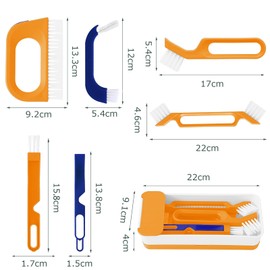 Gucass 7-in-1 Joint Cleaning Brush Kit, Ceramic Tile Cleaning Brush Kit, Joint Brush and Gap Cleaning Brush, Groove Cleaning Brushes, for Deep Cleaning of Showers, Floors, Bathroom and Kitchen