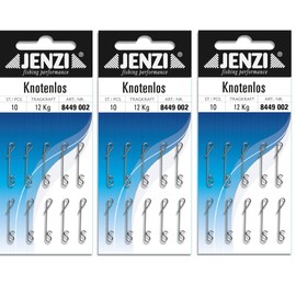 30 Pieces Jenzi knot-free line binder, fine, 12 kg (3 x Pack of 10)