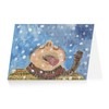Royal Academy Rocco, Catching Snowflakes Christmas Single Greeting Card (17x12cm)
