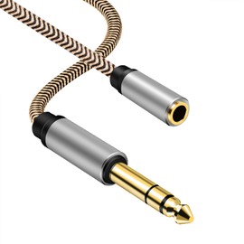6.35 Male to Female 3.5 Headphones Adapter 30Ft,TRS 1/4 to 3.5mm Stereo Cord 6.35mm 1/4 Male to 3.5mm 1/8 Female for Amplifiers, Guitar Amp,Home Theater Devices, or Mixing Console (30Ft/10m)