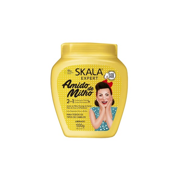 Skala - Linha Expert - Creme de Tratamento 2 em 1 Amido de Milho 1 Kg - (Expert Collection - Corn Starch 2 in 1 Treatment Cream Net 33.81 Oz)