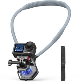 AMAZEAR Magnetic Neck Holder for Action Camera Accessory Comfortable Hands-Free Chest Mount First-Personal POV VLOG, for GoPro Hero 13, for DJI OSMO Action5 Pro, Pocket 3, for Insta360 Ace, for AKASO