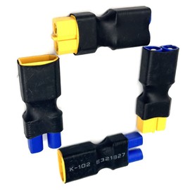 2Pai RC XT60 to EC3 Plug Female Male Adapter Connector for RC FPV Drone Car Lipo NiMH Battery Charger ESC