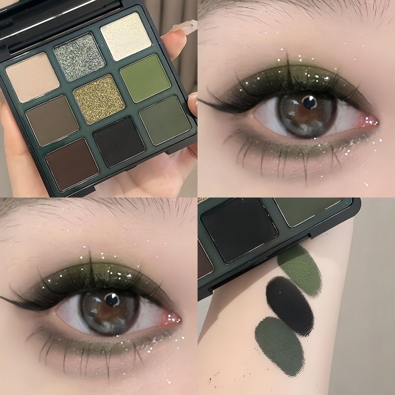 Green Cat Eye Eyeshadow Palette,Green Eyeshadow Palette,Full Matte E-yeshadow P-alette,G-reen