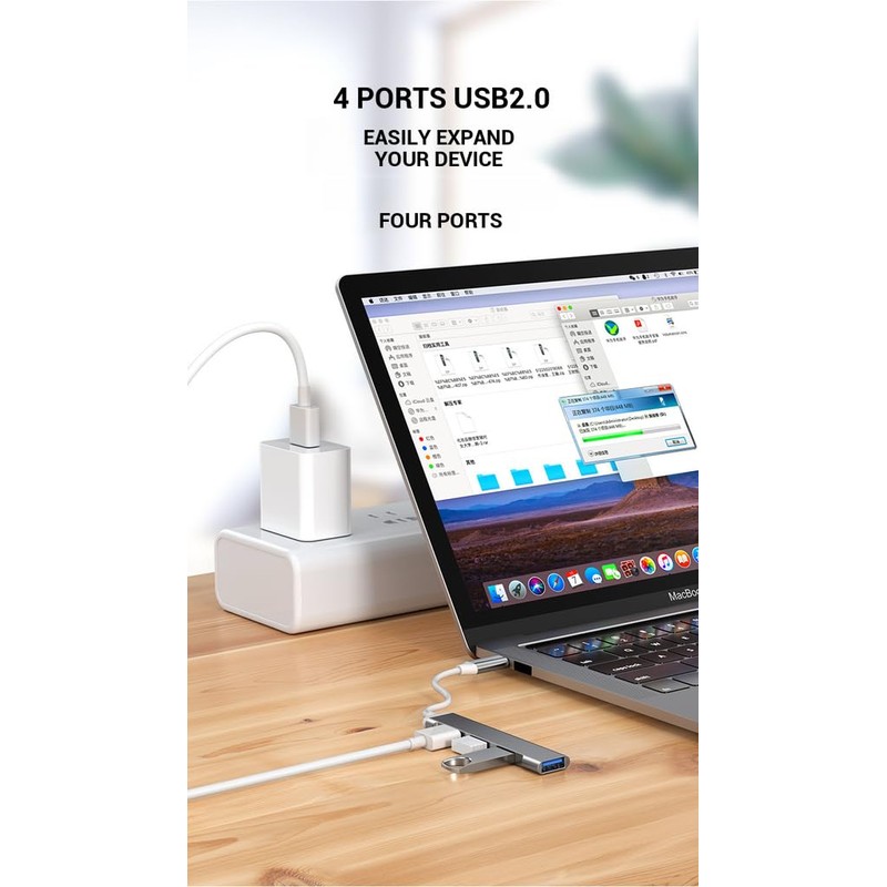 Generic USB C Hub Adapter with 4 USB 3.0 Ports