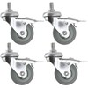 SPARES2GO Universal Braked Swivel Castor Trolley Wheels M10 Screw Mini