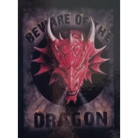 Handmade BG45 Beware Of The Dragon Red Horns - MAGNET