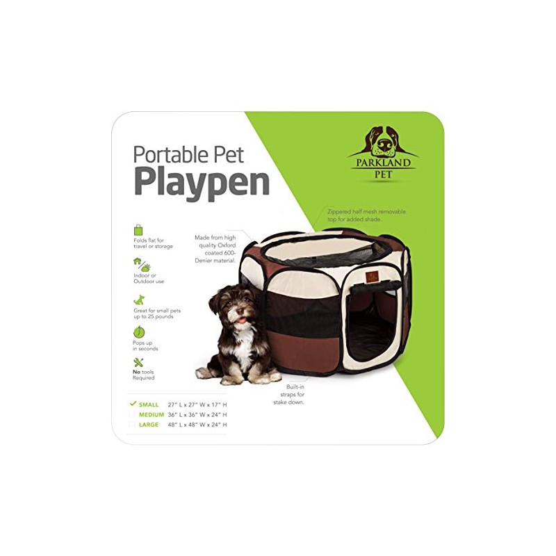 Parkland Pet Portable Foldable Playpen Exercise Kennel Dogs Cats Indoor/Outdoor