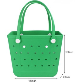 Dvopfa Large, Medium, Small Rubber Beach Bag - Waterproof Washable Tote with Zipper Pocket, Durable Travel Tote for Women, Beach, Pool, Boat, Sports & Groceries