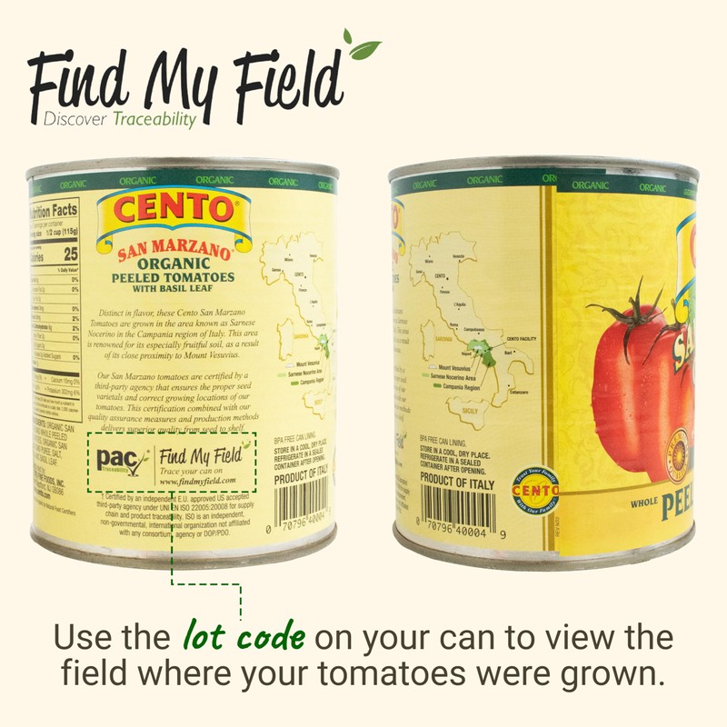 Cento Organic Certified San Marzano Whole Peeled Tomatoes 28 Oz