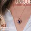 GEMMANCE 5 Heart Crystal Necklace 18K Rose Gold Plated -