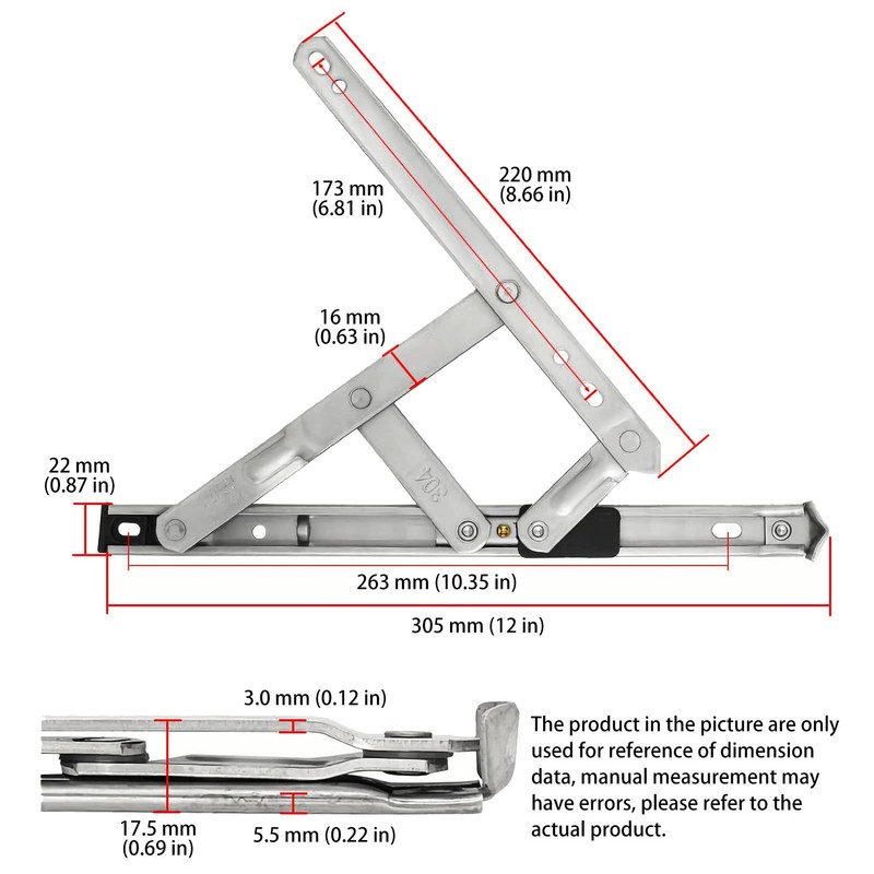 I-EASYDWW Window Hinges, Casement Winodw Hinges, Window Stays, Window Latch