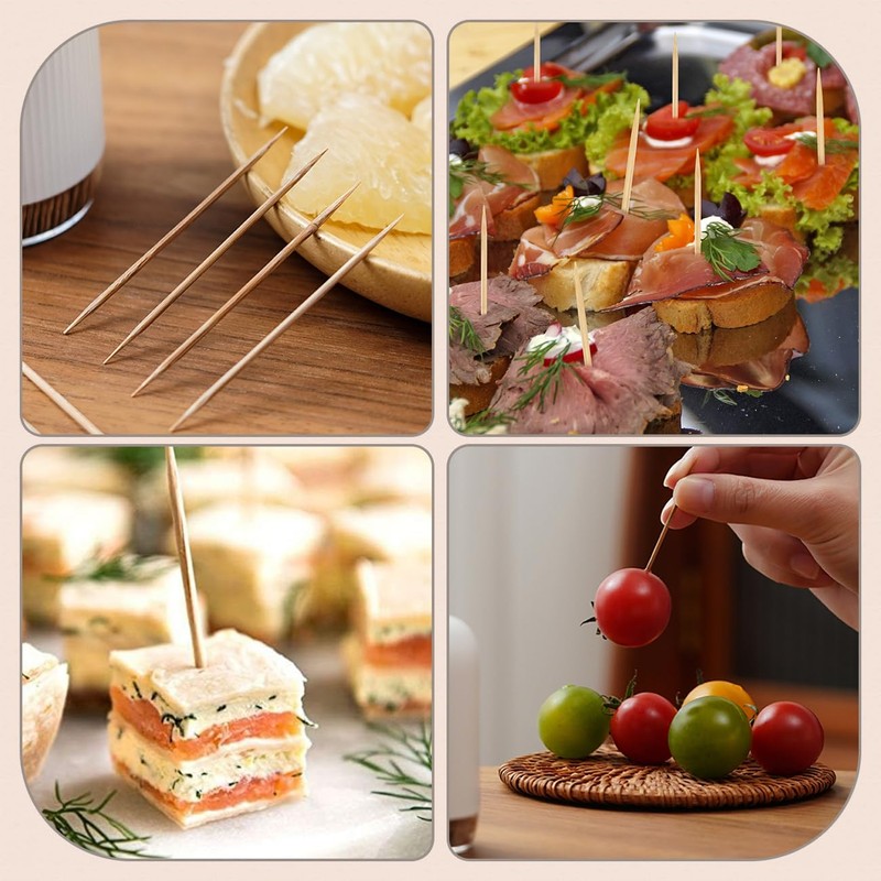 Bamboo Cocktail Toothpick Set with Toothpick Box - 300 Pcs