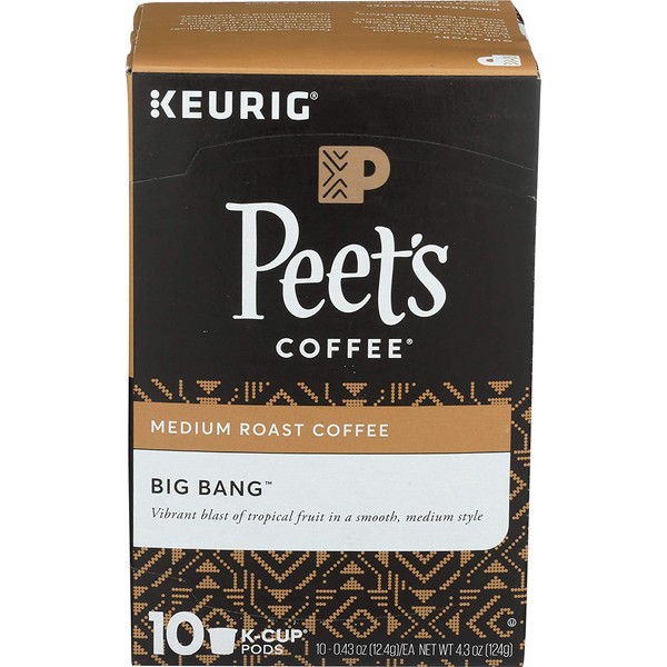 Peet's Coffee K Cup Pack Big Bang, Medium Roast Coffee, 10 ct
