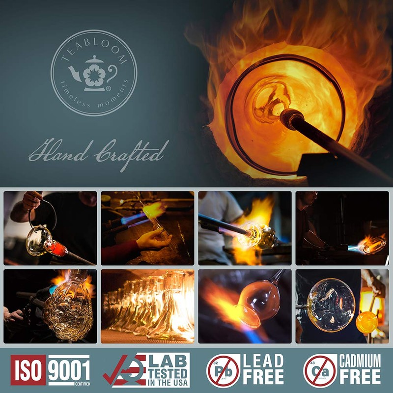 Teabloom Personal Tea Maker - Insulated Heatproof Glass Cup with