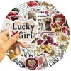 50PCS Downtown Aesthetic Stickers Cool Girls Y2k Stickers(Golden)