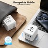 Refined Living Travel Adapter Worldwide, Universal Travel Plug with 2