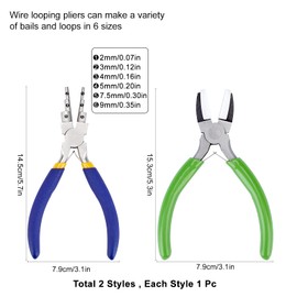 SUNNYCLUE 2pcs Wire Loop Pliers Pliers 6 Ring Multi-functional Pliers Nylon Jaw Pliers Flat Nose Pliers Flat Nose Pliers Flat Pliers Flat Pliers Wire Round Nose Pliers Mini Precision Pliers Jewelry