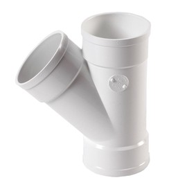 NDS 3P08 3-Inch PVC 45 Degree Wye Hub x Hub, White