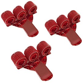 Ashton and Wright - Triple metal pen holder with pocket clip - ideal for doctors, nurses, pilots - [pack of 3] - red