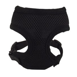Hamilton Adjustable Rooster Soft Mesh Chicken Harness, Black, 5/8" x 14"/20"/Medium