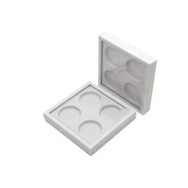 TOVINANNA 2pcs 4 Eyeshadow Palette Empty Lipstick 4 Color Eyeshadow Case Makeup Accessories Eyeshadow Container Pallet Makeup Powder Container Eye Shadow Tray Magnet White Cosmetic