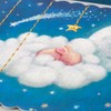 Sleeping Bunny and Moon -Congratulations on Your Baby