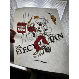 Vintage “ The Electrician” Cartoon Graphic Iron On Heat Transfer T-shirt 1980’s