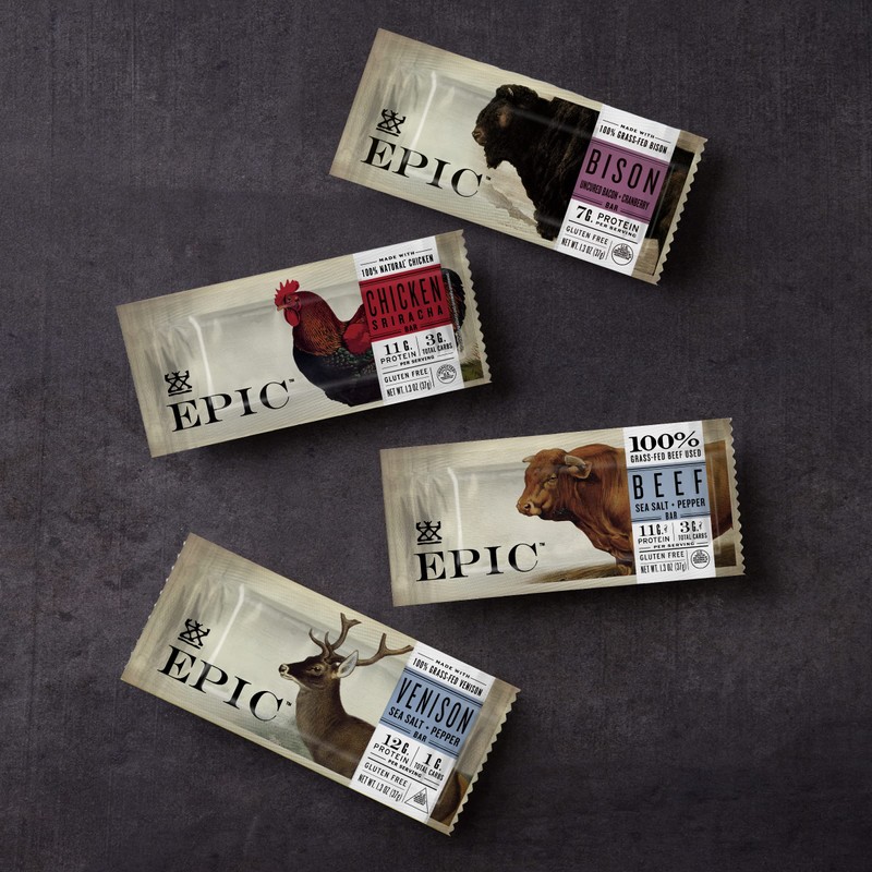 EPIC Venison Sea Salt & Pepper Bars, Keto Friendly, Gluten